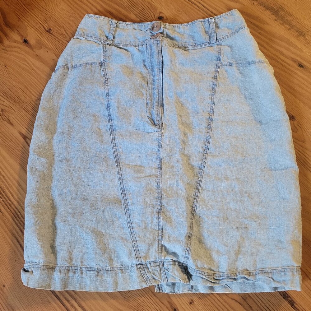 Y2K Vintage Linen Midi Skirt